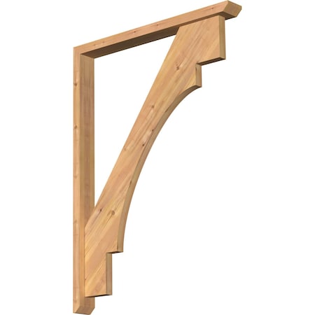 Ekena Millwork Merced Slat Smooth Bracket w/ Offset Brace, Western Red Cedar, 3 1/2"W x 32"D x 44"H BKT0402X32X44MRC06SWR